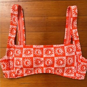 Rip Curl Orange and White Bikini Top